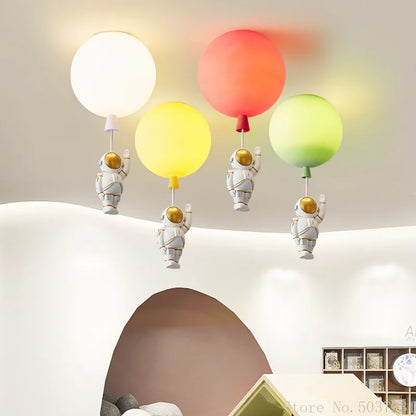 DecorBites™ Kids Space Balloon LED Ceiling Lamp - Creative Nordic Cartoon Decor