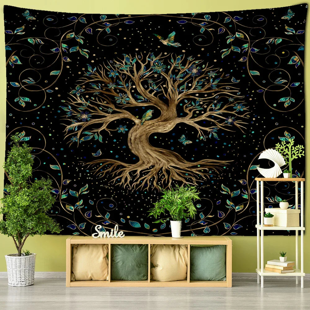 Decobites Psychedelic Tree of Life Cloth Tapestry Bohemian Wall Hanging Home Decor