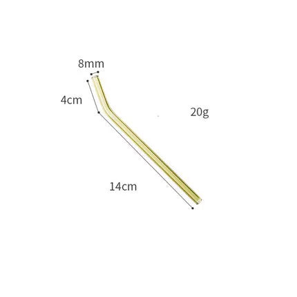 DecorBites™ 6Pcs Colorful Glass Curved Juice Straws - Heat-resistant and Transparent