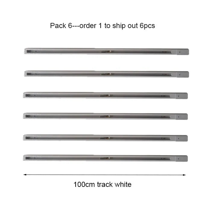 DecorBites™ 100cm Black White Track for Track Lights Aluminum Rail Part