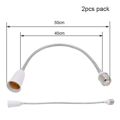 DecorBites™ Gooseneck E27 to E27 Base Extension Adaptor for Lamp Bulb Holder