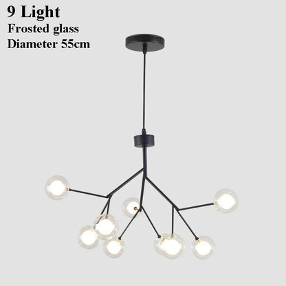 ثريا DecorBites™‎ LED على شكل كرة زجاجية على شكل يراعة شجرة بإضاءة صناعية سوداء