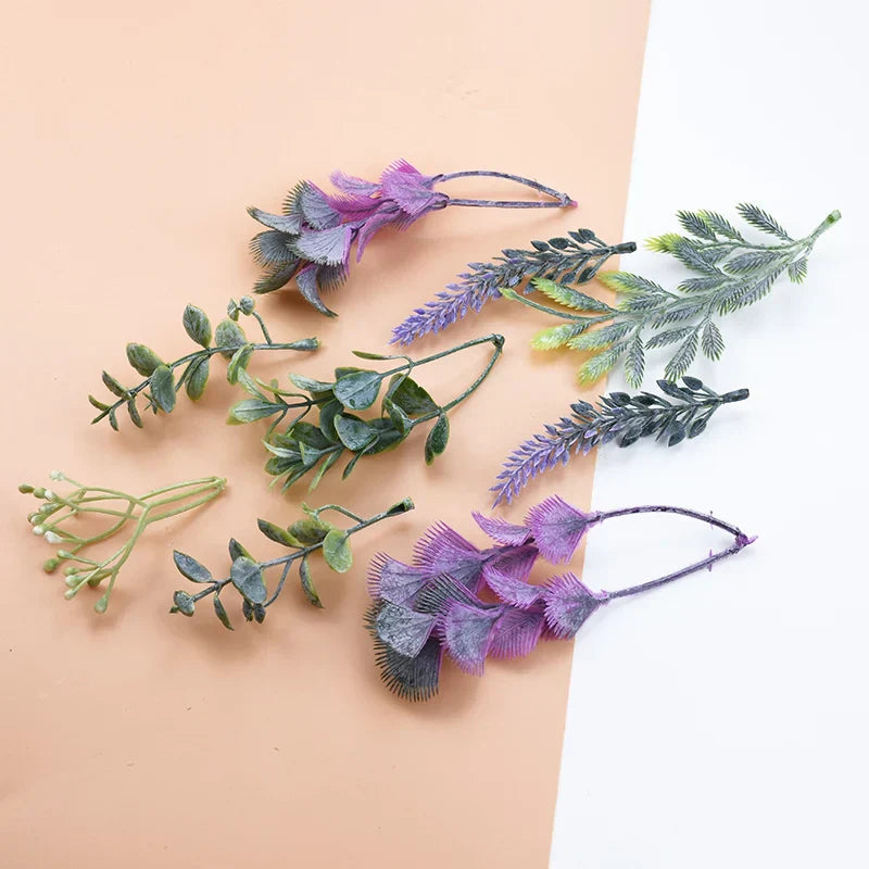 ديكور بايتس™ - ١٠ قطع من نباتات العشب الاصطناعي البلاستيكية للديكور المنزلي وديكورات صناديق الهدايا المنزلية