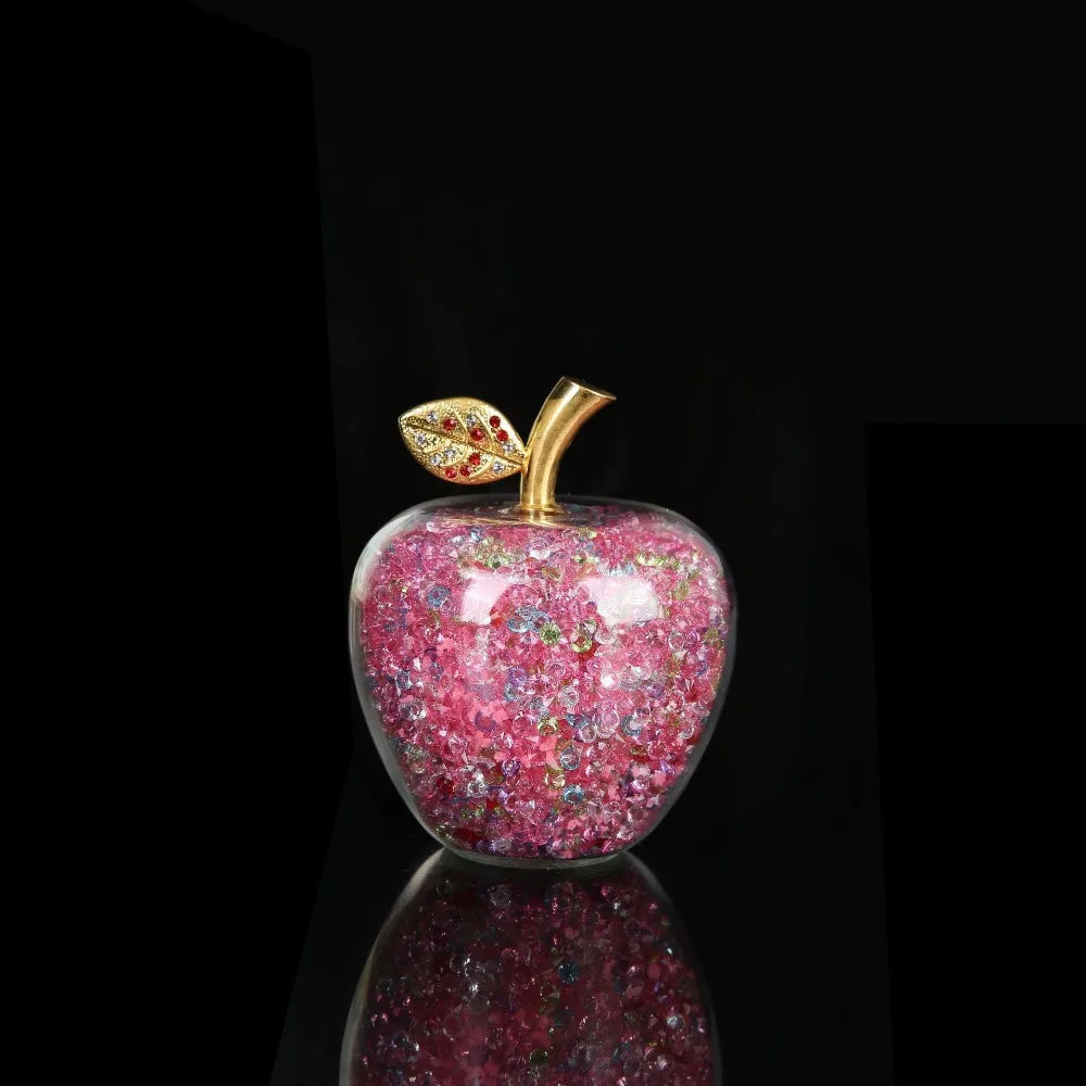 DecorBites™ Glaze Crystal Apple Paperweight Figurine Collection for Home Office Decor