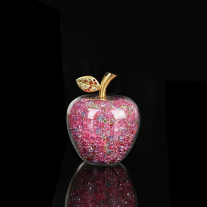 DecorBites™ Glaze Crystal Apple Paperweight Figurine Collection for Home Office Decor