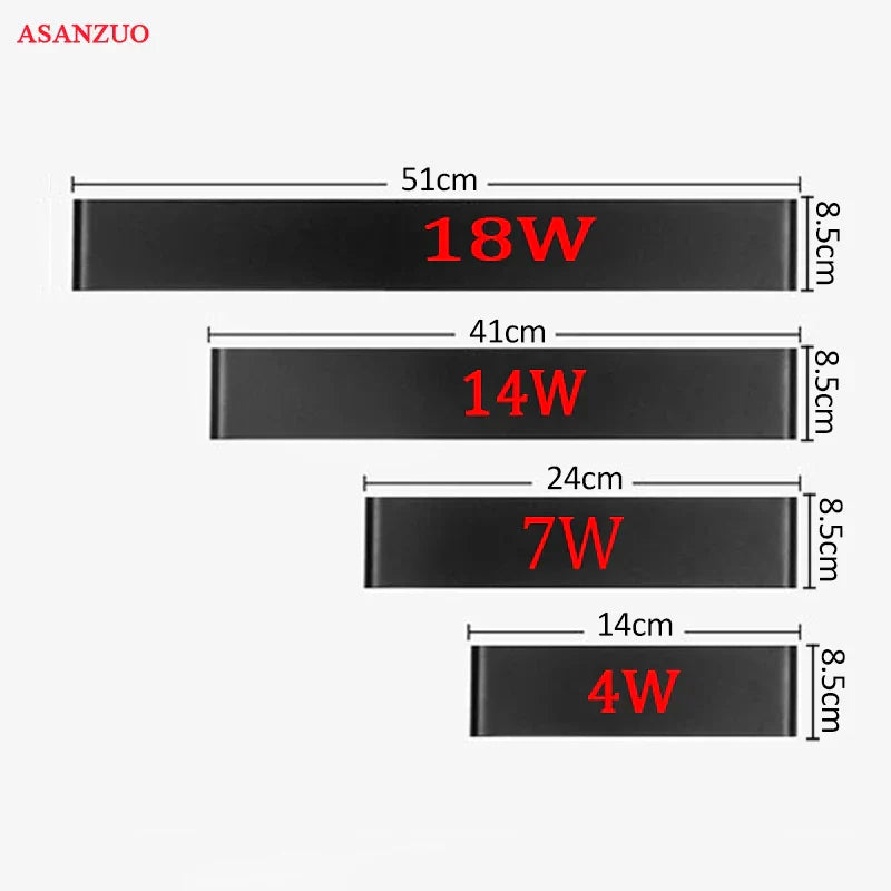 DecorBites™ LED Rectangle Wall Lamps: 110V 220V Indoor Living Room Bathroom Mirror Light