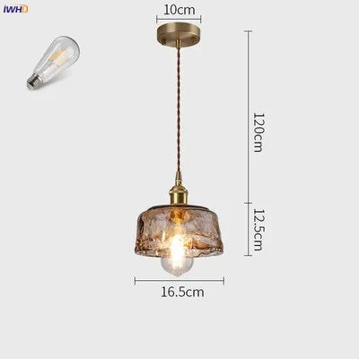 DecorBites™ Glass Copper Pendant Lights for Dinning Living Room Decor