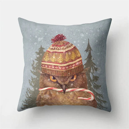DecorBites™ Cute Owl Cushion Pillow Cover for Home Sofa Bedroom Decor