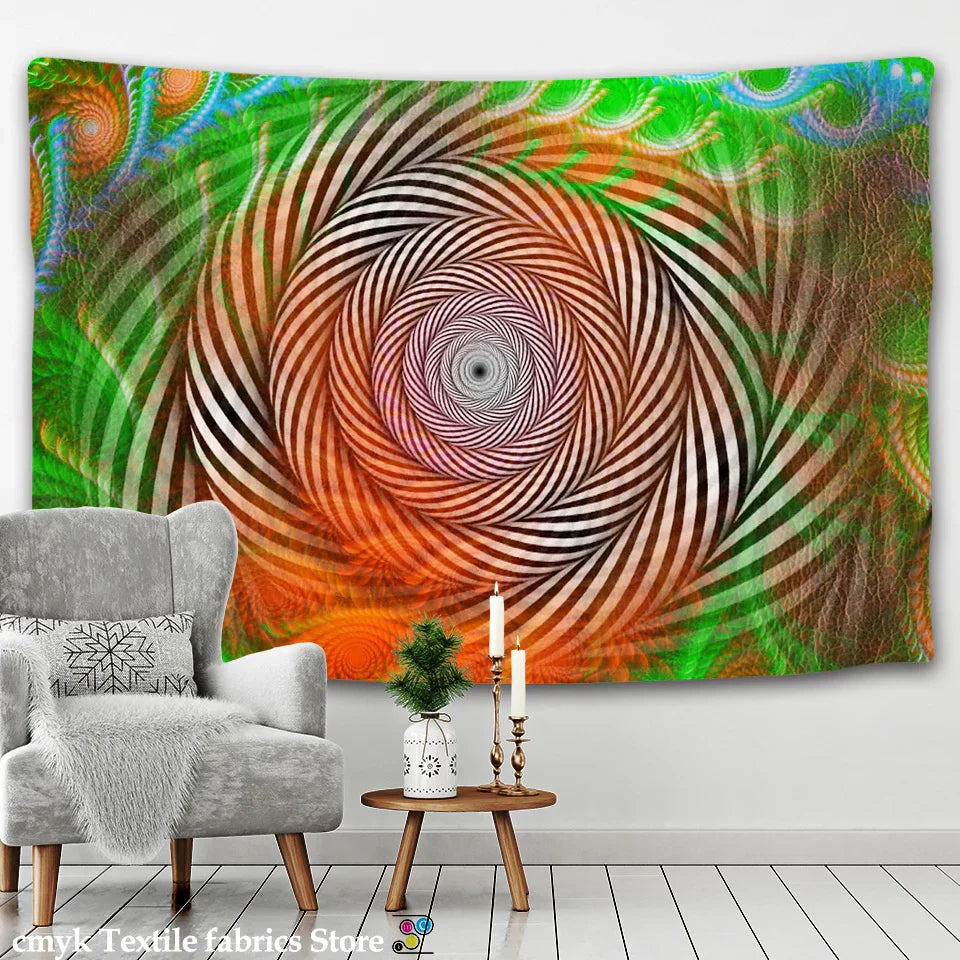 Decobites Psychedelic Mandala Wall Hanging Tapestry Boho Decor Hippie Tapestries