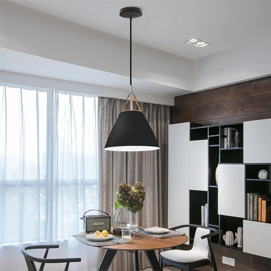 DecorBites™ Leather and Iron Finish Pendant Light Fixture for Kitchen Dinning Living Room