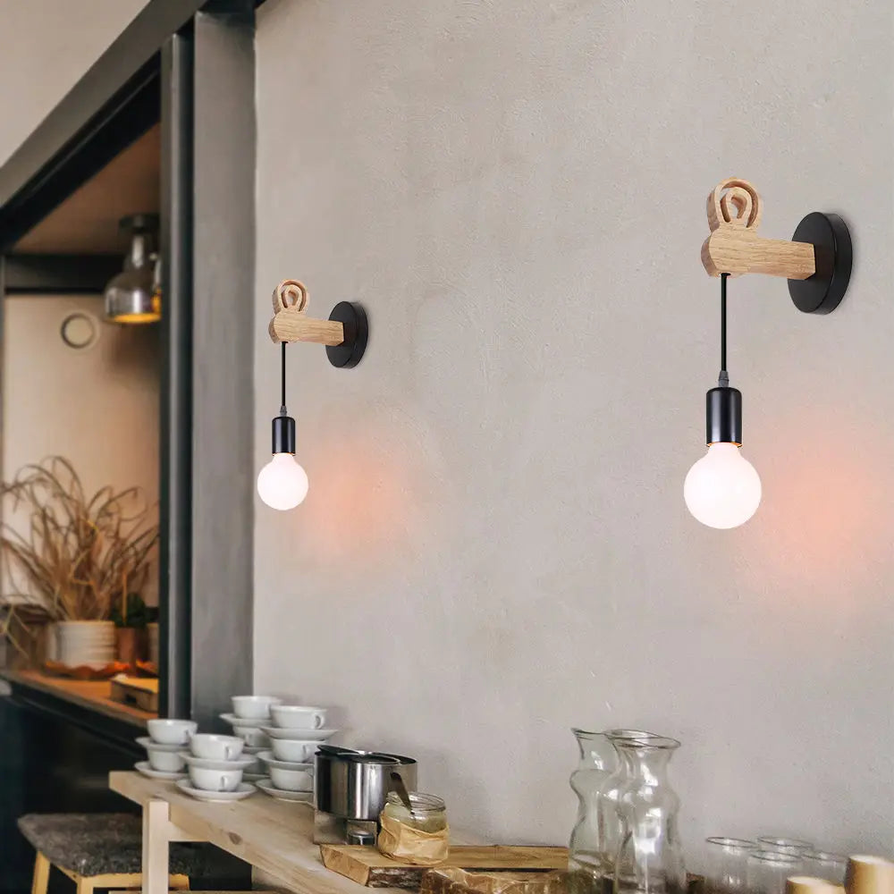 Decorbites™ Luz de Pared con Polea Industrial - Aplico de Pared Retro para Loft en Hogar, Café, Bar