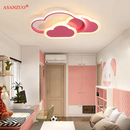 DecorBites™ Cloud Pink LED Ceiling Lamp for Children's Room - Dimmable Modern Lighting