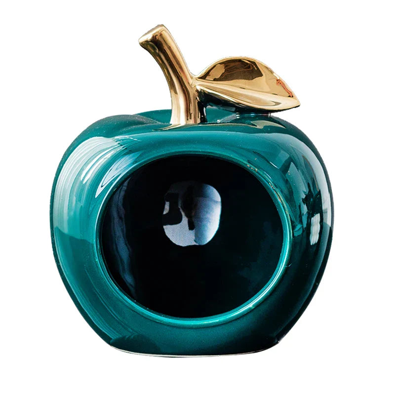 DecorBites™ Gold-plated Ceramic Apple Storage Box for Home Decor and Organization