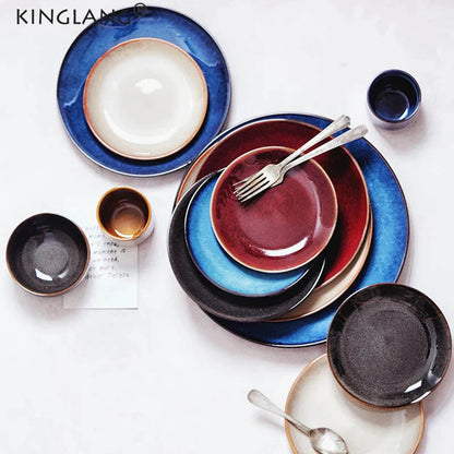 DecorBites™ Ceramic Round Plate - Nordic Design for Hotel, Restaurant, and Home Dishes