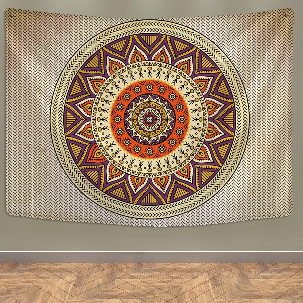 Decobites Indian Mandala Tapestry Wall Hanging Beach Shawl Mat Blanket Bohe Tapestries