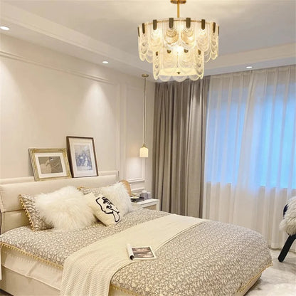 DecorBites™ Art Glass Chandelier: Elegant Luxury Lighting for Living, Dining & Bedroom Rooms
