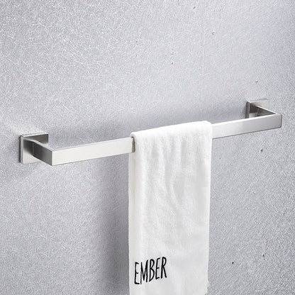 مجموعة أدوات الحمام من DecorBites™ المصنوعة من النيكل المصقول: خطاف رداء، سكة مناشف، رف بار، رف، حامل مناديل