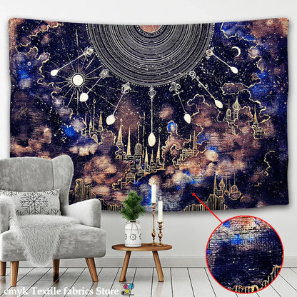 Decobites Psychedelic Galaxy Tapestry for Hippie Home Decor and Yoga - Science Fiction Pattern