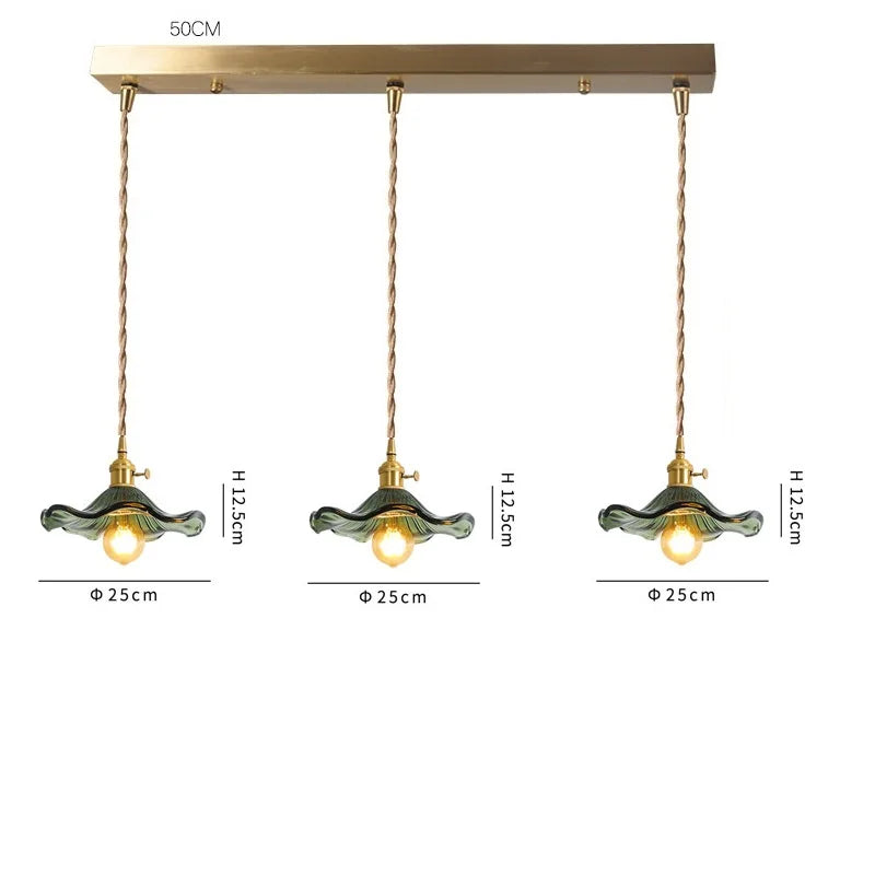 DecorBites™ Green Glass Hanging Light: Modern LED Pendant Lamp for Living and Dining Room