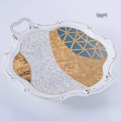 DecorBites™ Luxe Gold Inlay Bone China Coffee Set: Teapot, Cup, Sugar Bowl, Creamer, Mug