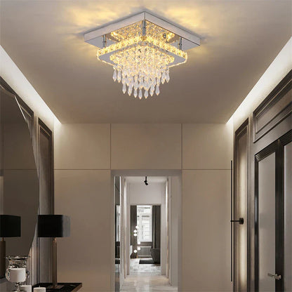DecorBites™ Crystal LED Ceiling Light Plafon Chandelier Stainless Steel Luminaria