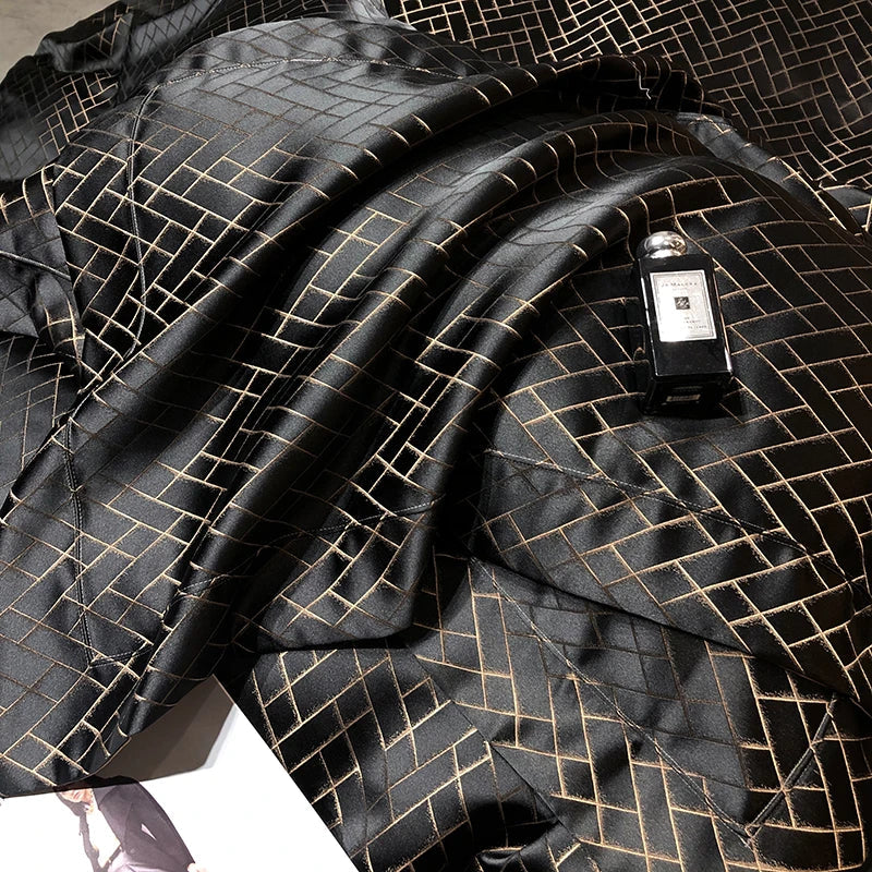 DecorBites™ Black Gold Jacquard Egyptian Cotton Bedding Set - 4Pcs