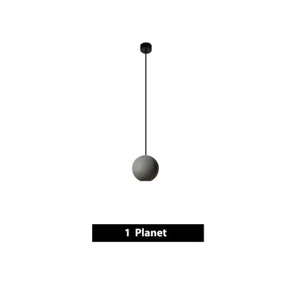 DecorBites™ Cement Pendant Light | Nordic Design Moon Planet Hanging Lamp for Dining Room