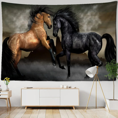 Decobites Galloping Horse Tapestry Wall Hanging Psychedelic Bohemian Hippie Carpet Art