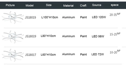 Luces LED de Lámpara de Araña Blanca Lámpara de Techo Moderna para Dormitorio Círculo Ático Sala de Estar Comedor Cocina Luminaria Interior