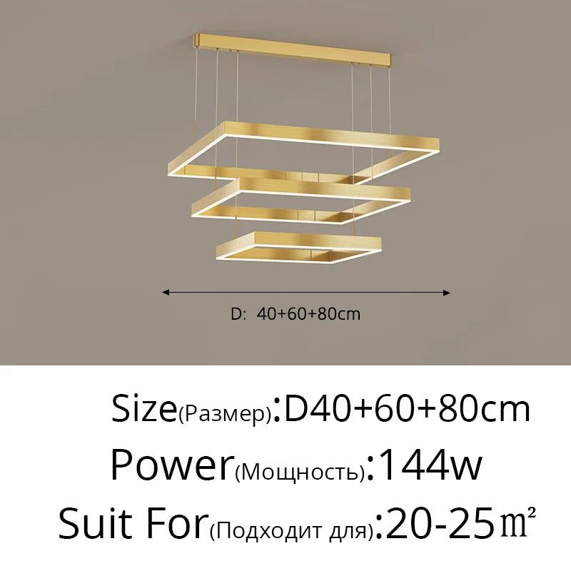 DecorBites™ LED Chandelier: Modern Aluminum Luster Lamps for Bedroom, Hall, Dining, Living Room