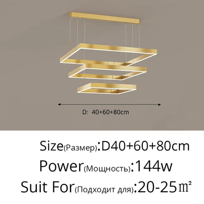 DecorBites™ LED Chandelier: Modern Aluminum Luster Lamps for Bedroom, Hall, Dining, Living Room