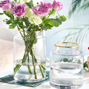 Decorbites™ Goldenes Glasvasen Hydrokultur Pflanzenblumen Wohnzimmer Esstisch Dekoration