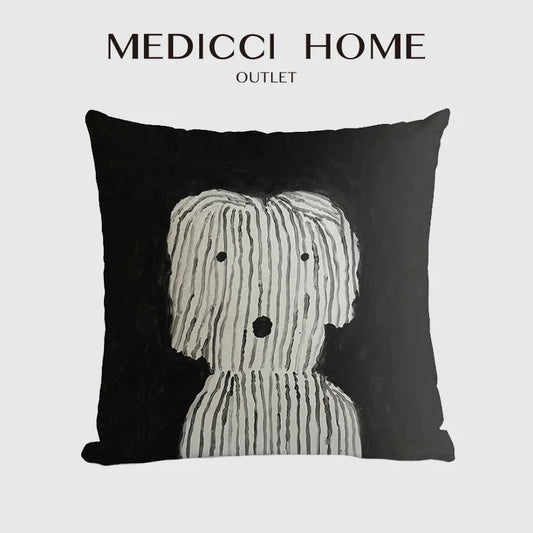 DecorBites™ Cute Dog Printed Designer Throw Pillow Cover for Living Room Sofa Decor