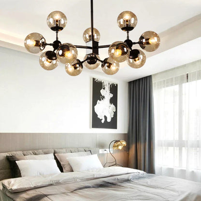 Lámpara colgante de bola de cristal DecorBites™: Luminaria de hierro de estilo loft industrial moderno