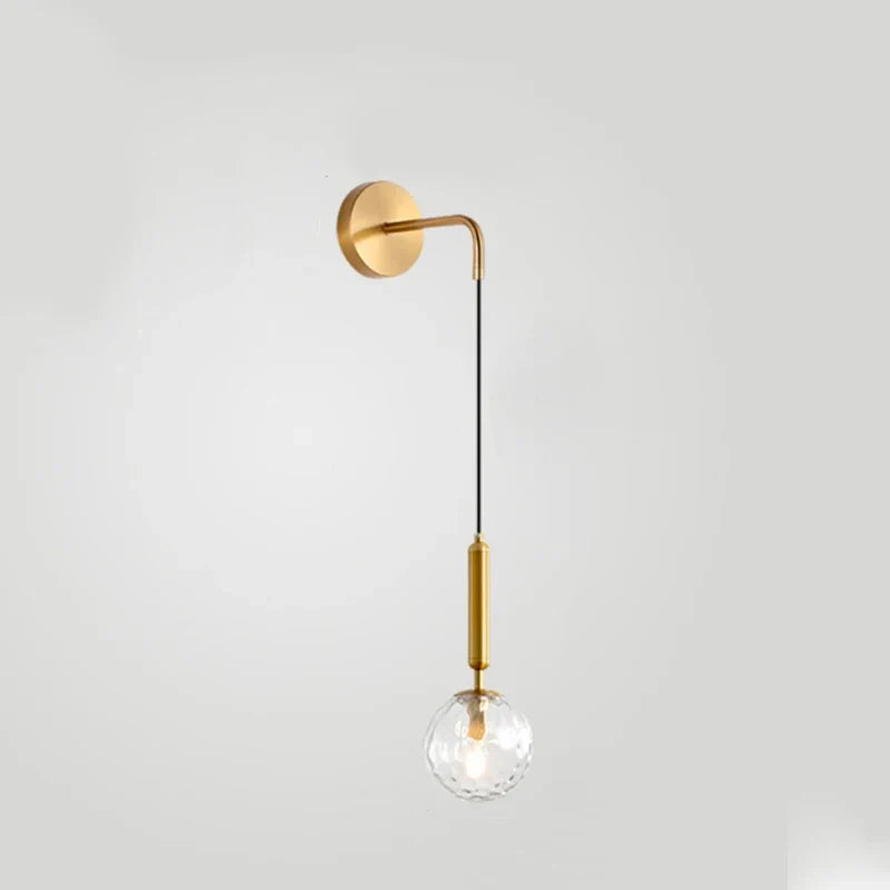 DecorBites™ Glass Ball Wall Lamp Brass/Black Sconce for Living Room Bedroom Reading