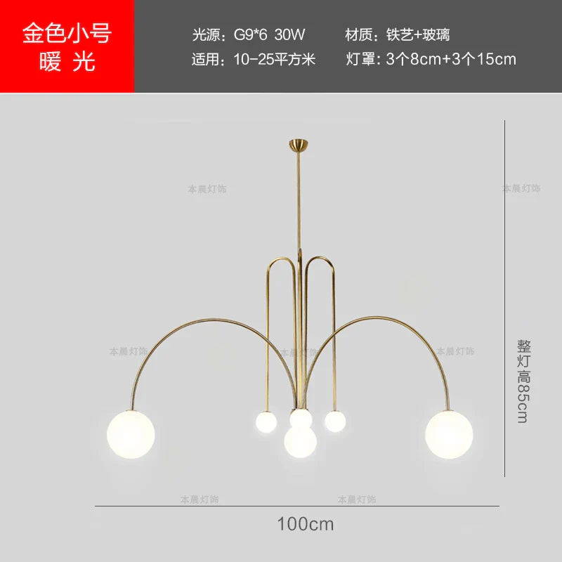 DecorBites™ Designer Line Chandelier Living Room Coffee Shop Hanglamp Loft Light