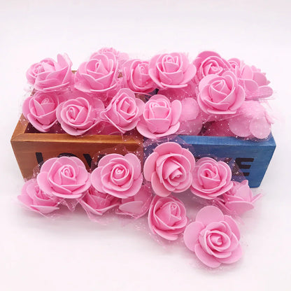 DecorBites™ Handmade Foam Rose Flower Heads | 100Pcs Wedding Craft Decoration