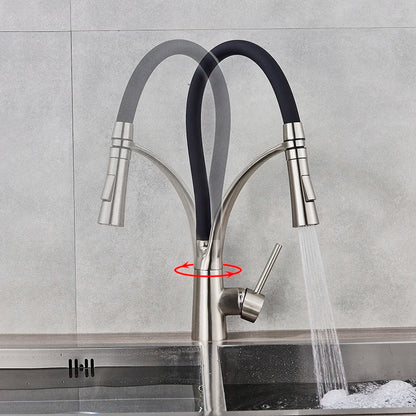 DecorBites™ LED Swivel Pull Down Kitchen Faucet with Hot and Cold Water Mixer