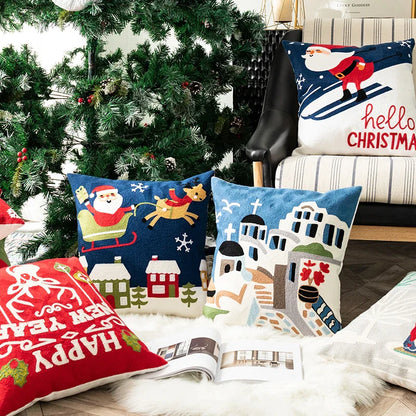 DecorBites™ Christmas Embroidered Pillow Cover Set - 45x45cm