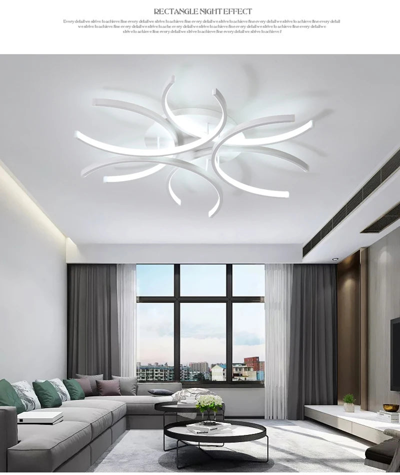 White Modern LED Chandelier For Bedroom Or Dining