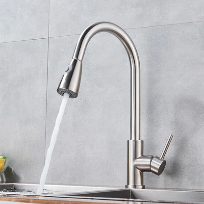 DecorBites™ Gold Brass Kitchen Faucet Rotatable Mixer Tap Single Handle Hot&Cold Water