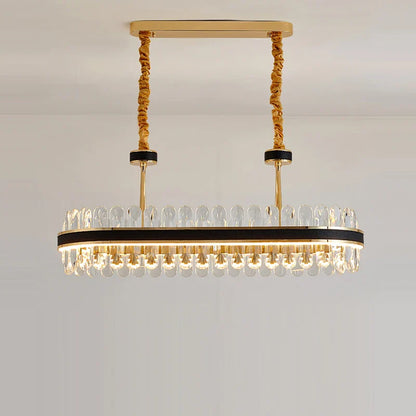 DecorBites™ Gold Stainless Steel Crystal Chandelier for Dinning Room