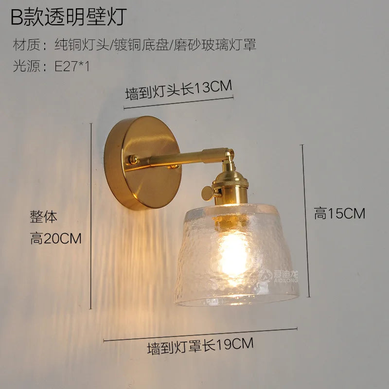 DecorBites™ Green Glass LED Pendant Light - Japanese Style Nordic Copper Hanging Lamp