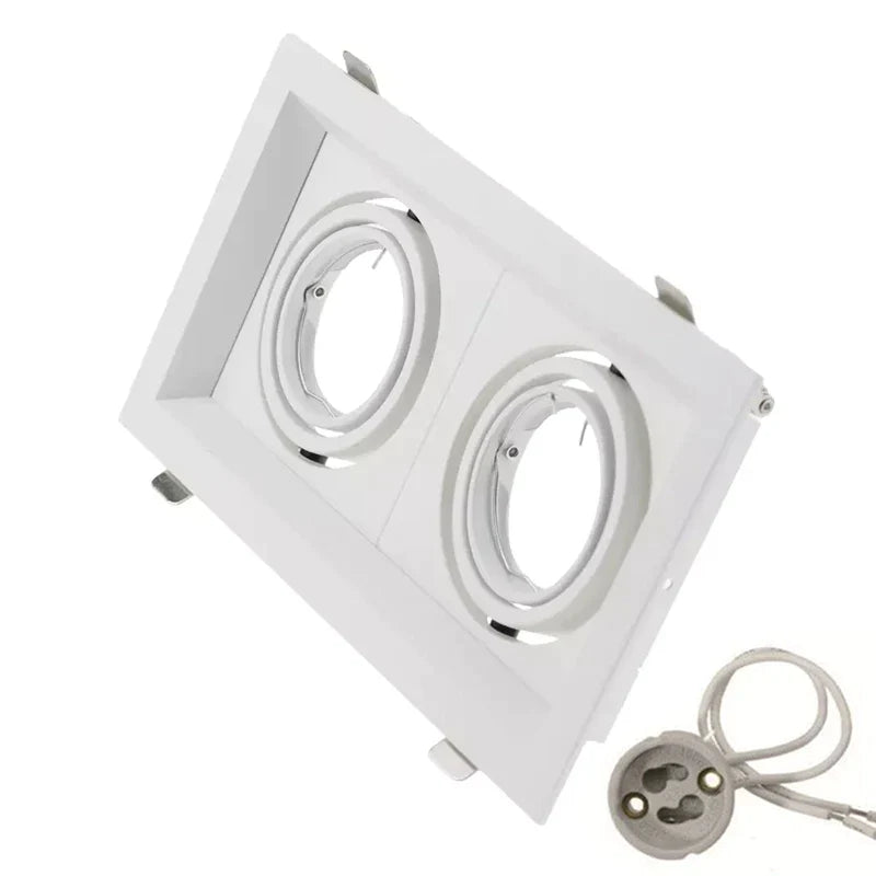 DecorBites™ Double Ring LED Ceiling Downlights GU10 MR16 Base Spot Lamps Holder Bracket