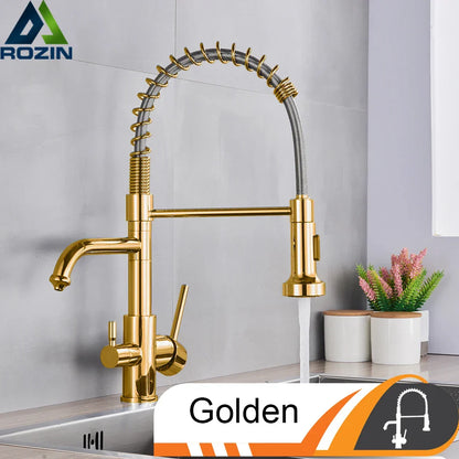 Decorbites™ Bürstennickel Küchenarmatur mit Drehschenkel und Filter-Wasserhahn