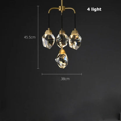 DecorBites™ Diamond Crystal Stone Lustre Chandelier for Dinning Room