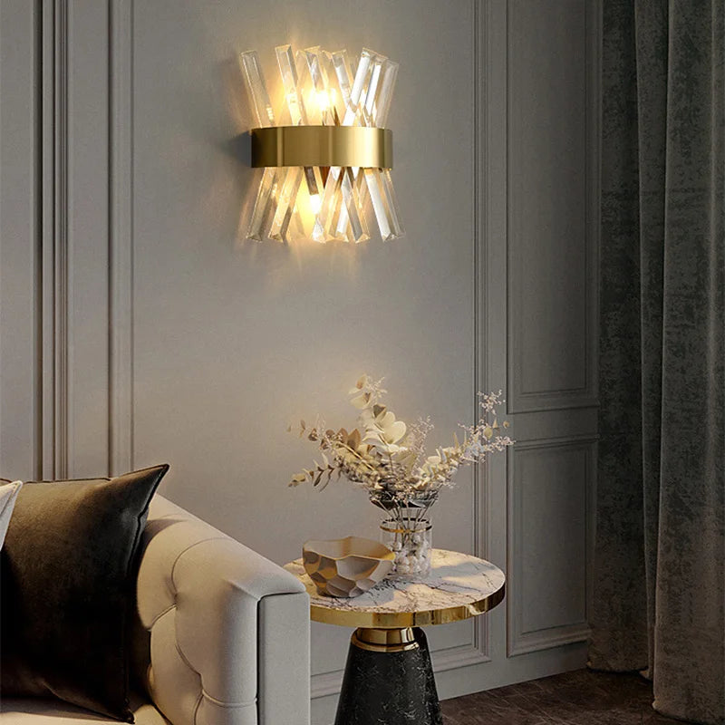 DecorBites™ Crystal Wall Lamp: Elegant Lighting for Living Room, Bedroom, and Staircase