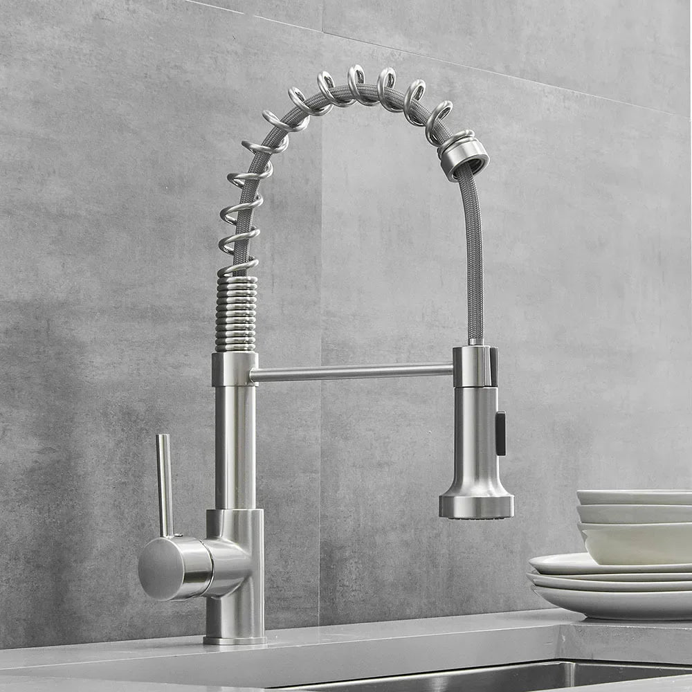 Nickel Rotating Kitchen Faucet