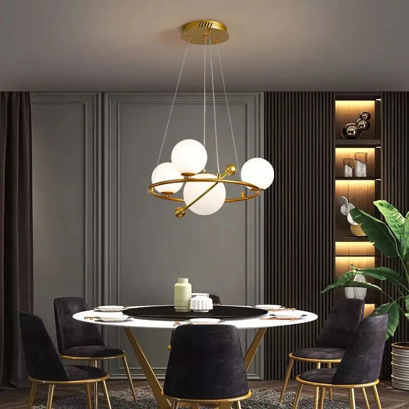 DecorBites™ Gold LED Chandelier Rings for Living Kitchen Bedroom Dining Room