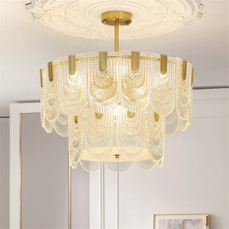 DecorBites™ Art Glass Chandelier: Elegant Luxury Lighting for Living, Dining & Bedroom Rooms